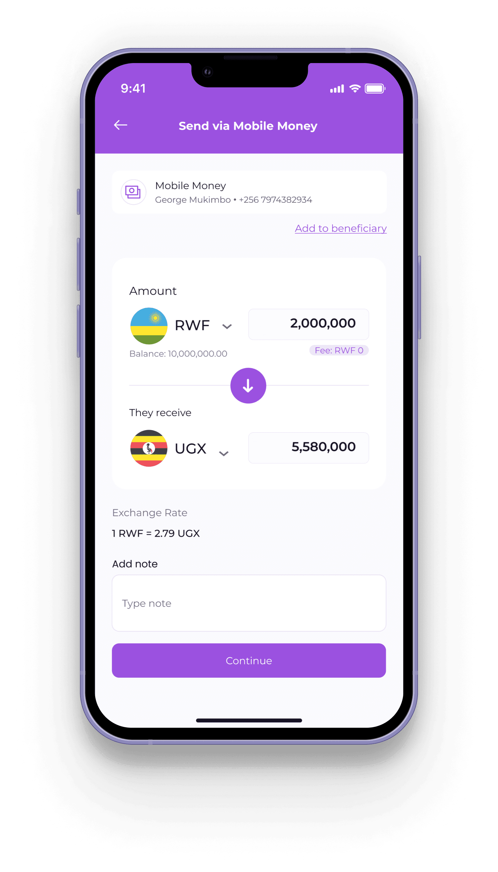 Picture depicting transfer to bank on InversePay app
