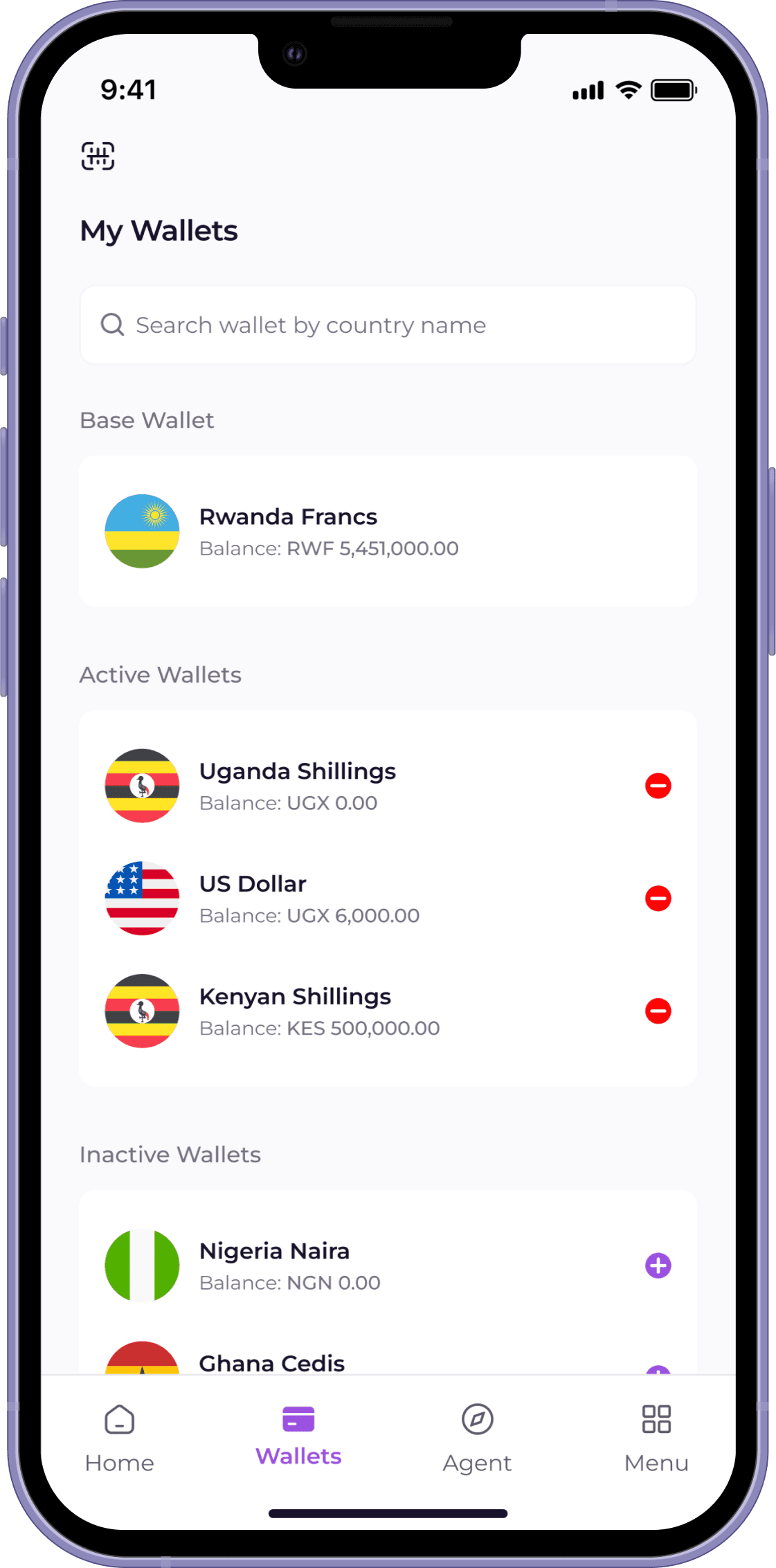 Picture depicting Manage Wallets on InversePay app