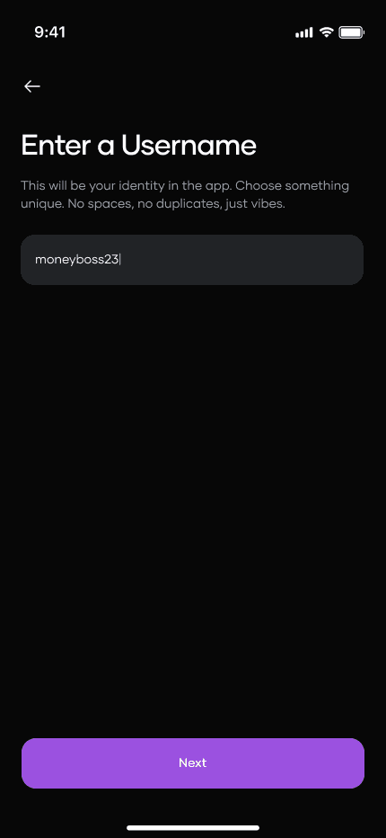 Choosing a recipient account in the InversePay app